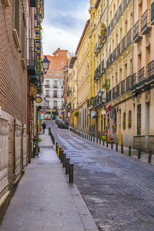 MADRID, SPAIN, DECEMBER - 2017 - Urban scene at historic center of Madrid city, Spainのeditorial素材