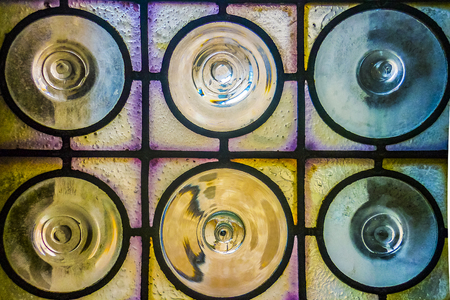 Geometrical pattern design window glass background photoの写真素材