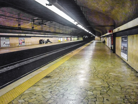 ROME, ITALY, JANUARY - 2018 - Interior view of metro at Rome city, Italyのeditorial素材