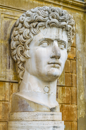 Caesar august statue located at courtyard of the pigna at vatican museum in Rome city, Italyのeditorial素材