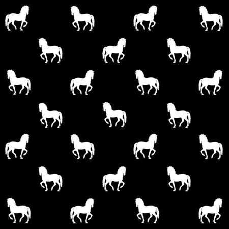 Conversational horses motif seamless pattern design in black and white colorsの写真素材