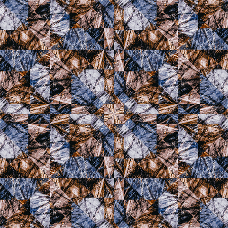 Digital art techinque luxury textured modern collage decorative abstract geometric seamless pattern mosaic design in mixed tones.の写真素材