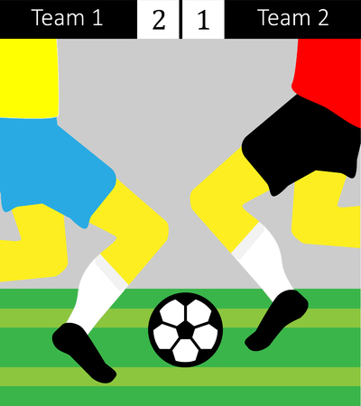 Soccer match graphic illustration with score and team letters at topのイラスト素材