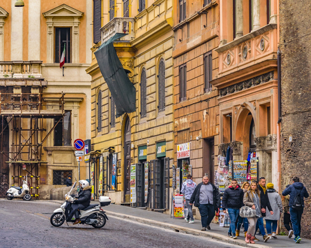 ROME, ITALY, JANUARY - 2018 - Urban winter day scene at Rome downtown, Italyのeditorial素材