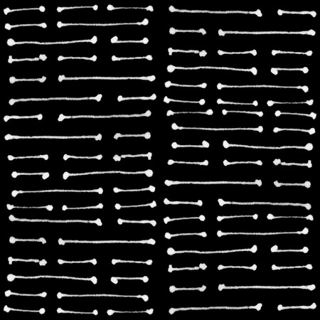 Hand draw linear motif black and white seamless pattern design