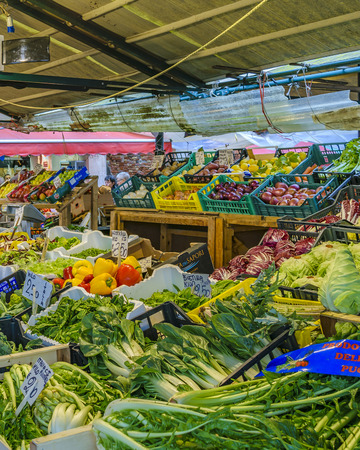 VENICE, ITALY, JANUARY - 2018 - Urban scene at street market in venice city, Italyのeditorial素材