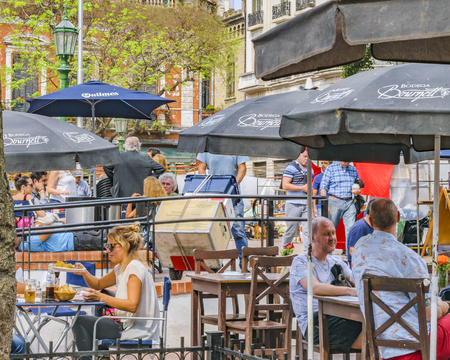 BUENOS AIRES, ARGENTINA, SEPTEMBER - 2018 - Famous traditional dorrego square at san telmo district in buenos aires city, Argentinaのeditorial素材