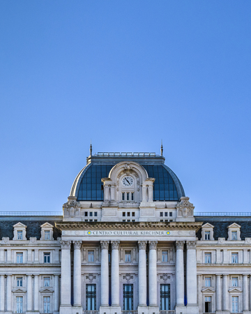 Low angle front view exterior facade of cck art museum located at buenos aires city, Argentinaのeditorial素材