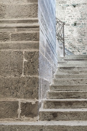 Interior view of famous sacra san michele abbey which is located on piamonte district, Italyのeditorial素材