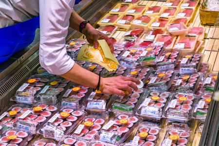 OSAKA, JAPAN, JANUARY - 2019 - Famous asian seafood at supermarket in osaka city, japanのeditorial素材