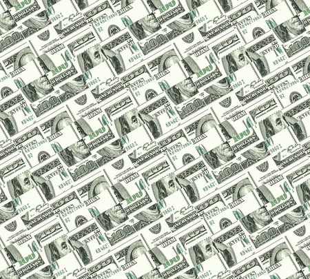 Financial or economical conceptual pattern design with 100 dollar motif
