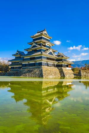 Exterior facade of famous matsumoto castle, nagano prefecture, japanのeditorial素材