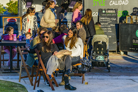 MONTEVIDEO, URUGUAY, JUNE - 2019 - Urban outdoor street fair at carrasco neighborhood, montevideo city, uruguayのeditorial素材