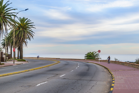 MONTEVIDEO, URUGUAY, MAY - 2019 - Urban scene at riverfront avenue at carrasco neighborhood, montevideo city, uruguayのeditorial素材