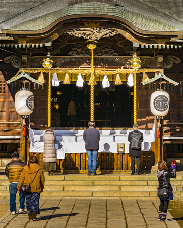 MATSUMOTO, JAPAN, JANUARY - 2019 - Shintoism urban temple at matusmoto city, japanのeditorial素材
