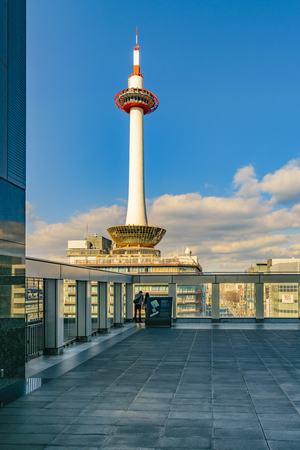 KYOTO, JAPAN, JANUARY - 2019 - Exterior view of famous kyoto tower building, japanのeditorial素材
