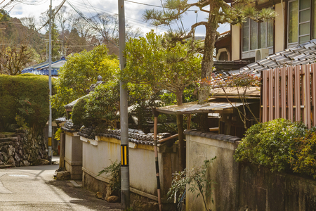 KYOTO, JAPAN, JANUARY - 2019 - Beautiful street winter scene at kyoto, japanのeditorial素材
