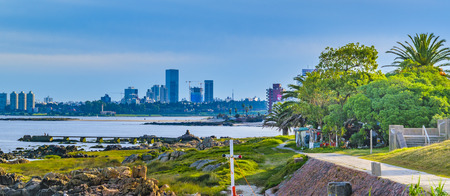 MONTEVIDEO, URUGUAY, MAY - 2019 - Winter nature scene at punta gorda beach, montevideo, uruguayのeditorial素材