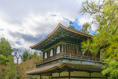 KYOTO, JAPAN, JANUARY - 2019 - Exterior view of famous ginkakuji zen temple at Kyoto city, japanのeditorial素材