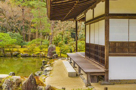 KYOTO, JAPAN, JANUARY - 2019 - Exterior view of famous ginkakuji zen temple at Kyoto city, japanのeditorial素材