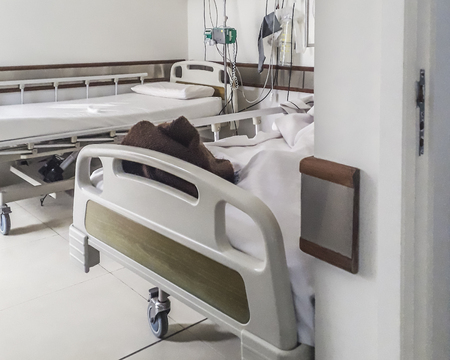 MONTEVIDEO, URUGUAY, JUNE - 2019 - Interior scene empty hospital emergency room.のeditorial素材