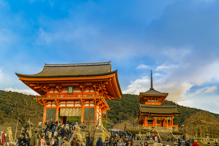 KYOTO, JAPAN, JANUARY - 2019 - Unesco world heritage kyomizudera temple at higashiyama district, kyoto, japanのeditorial素材