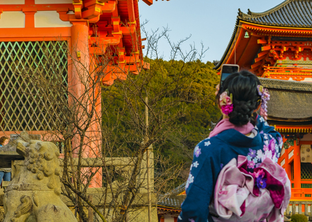 KYOTO, JAPAN, JANUARY - 2019 - Unesco world heritage kyomizudera temple at higashiyama district, kyoto, japanのeditorial素材