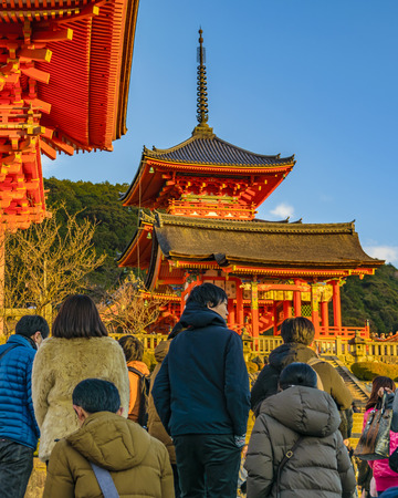 KYOTO, JAPAN, JANUARY - 2019 - Unesco world heritage kyomizudera temple at higashiyama district, kyoto, japanのeditorial素材