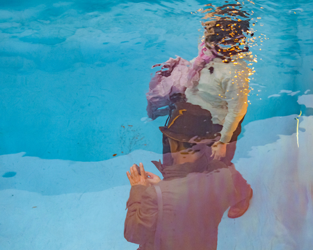 KANAZAWA, JAPAN, JANUARY - 2019 - Famous Leandro Erlichs "Swimming Pool" contemporary art installation at art museum of kanazawa, japanのeditorial素材
