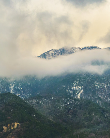 KYOTO, JAPAN, JANUARY - 2019 - Kyoto prefecture winter landscape scene from window train point of viewのeditorial素材