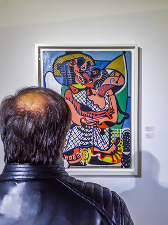 MONTEVIDEO, URUGUAY, JUNE - 2019 - Picasso artworks exhibited at national art museum of uruguayのeditorial素材
