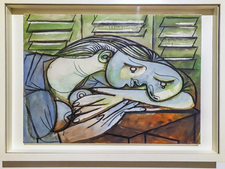 MONTEVIDEO, URUGUAY, JUNE - 2019 - Picasso artworks exhibited at national art museum of uruguayのeditorial素材