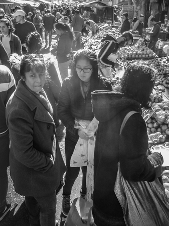 MONTEVIDEO, URUGUAY, AUGUST - 2019 - Winter urban scene at traditional weekend street fair at montevideo city, uruguayのeditorial素材