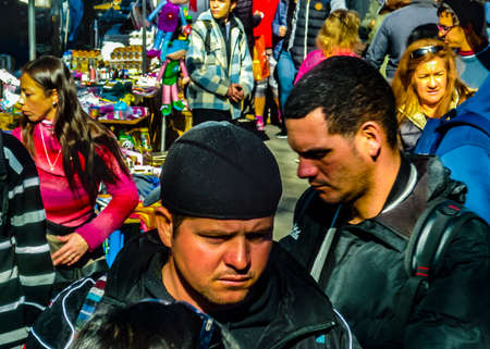 MONTEVIDEO, URUGUAY, AUGUST - 2019 - Used books on sale at traditional weekend street fair at montevideo city, uruguayのeditorial素材