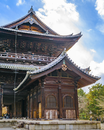 KYOTO, JAPAN, JANUARY - 2019 - Exterior view of big wooden religious temple at kyoto city, japanのeditorial素材