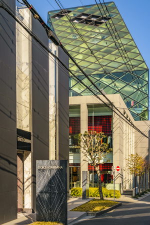 TOKYO, JAPAN, JANUARY - 2019 - Street of luxury stores at omotesando district, tokyo, japanのeditorial素材
