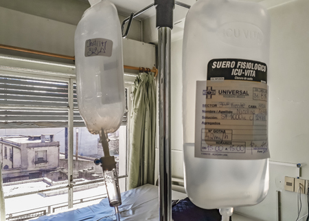 MONTEVIDEO, URUGUAY, SEPTEMBER - 2019 - Interior scene of empty hospital room, montevideo, uruguayのeditorial素材