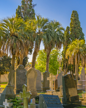 MONTEVIDEO, URUGUAY, OCTOBER - 2019 - Private small cemetery at montevideo city, uruguayのeditorial素材