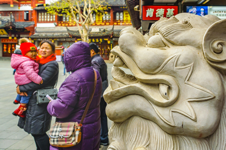 SHANGHAI, CHINA, DECEMBER - 2018 - Traditional commercial old street in shanghai city, chinaのeditorial素材