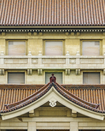Exterior detail facade view of tokyo national museum building at ueno district, Japanのeditorial素材