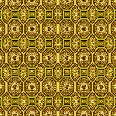 Digital art abstract geometric ornated seamless pattern background design in vivid warm colors