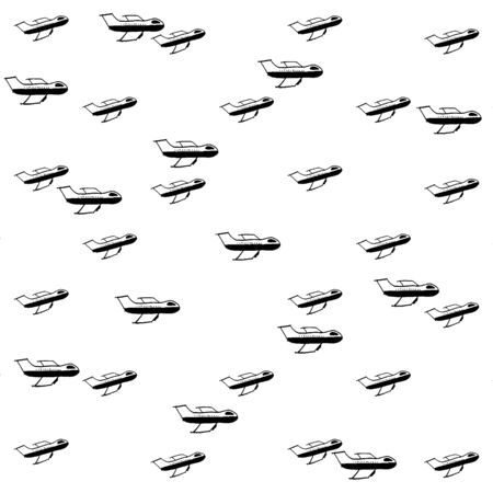 Sketchy cartoon style pencil drawing airplane motif seamless pattern designの写真素材