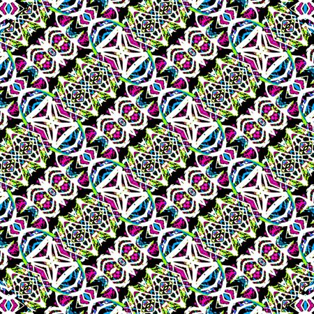 Multicolored abstract geometric ethnic style seamless pattern design