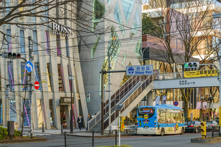 TOKYO, JAPAN, JANUARY - 2019 - Urban day scene at famous omotesando street, shibuya district, japanのeditorial素材