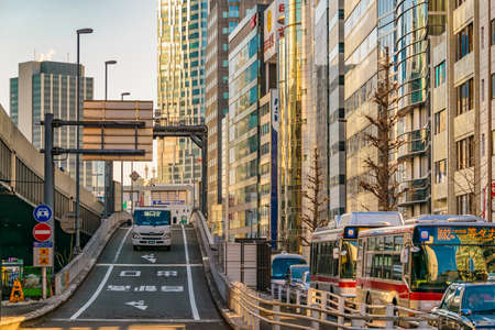 TOKYO, JAPAN, JANUARY - 2019 - Winter day urban scene at famous shibuya district in tokyo city, japanのeditorial素材