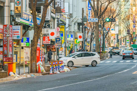 TOKYO, JAPAN, JANUARY - 2019 - Winter day urban scene at famous shibuya district in tokyo city, japanのeditorial素材