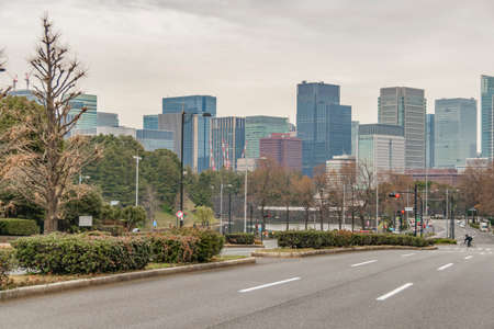 TOKYO, JAPAN, JANUARY - 2019 - Urban cityscape scene at chiyoda district in tokyo city, japan