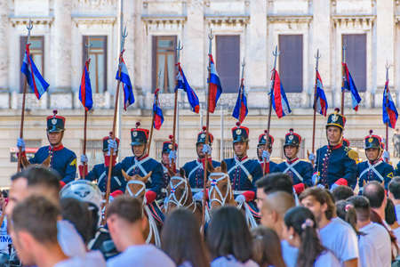 MONTEVIDEO, URUGUAY, MARCH - 2020 - Military guard as assumption parade of Lacalle Pou Herrera as new president of uruguayan republicのeditorial素材