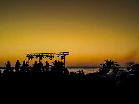 MONTEVIDEO, URUGUAY, DECEMBER - 2019 - Crowd at summer outdoor event in punta carretas coast, montevideo city, uruguayのeditorial素材