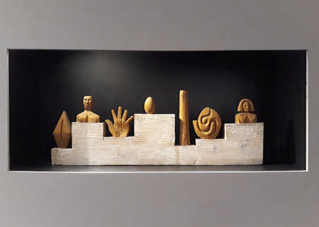 MONTEVIDEO, URUGUAY, DECEMBER - 2019 - Julio alpuy artwork exhibited at national art museum of...